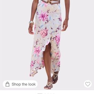 LASCANA Light Pink Floral Maxi Skirt